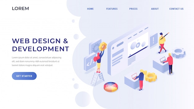 Vector web development isometric 