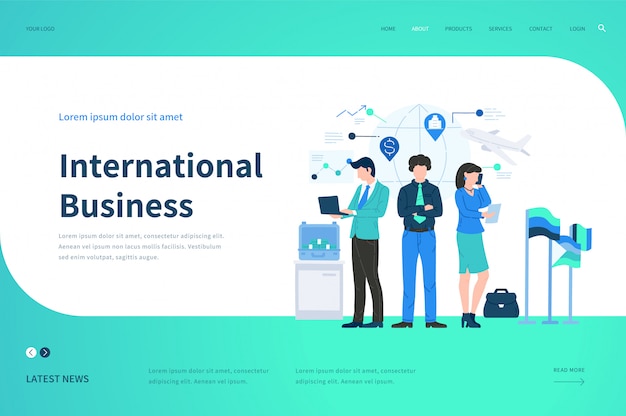Vector web page  templates for international business. modern  illustration concept for website.