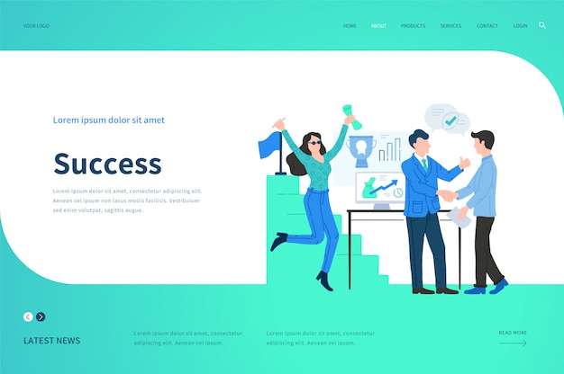 Web page  templates for Success. Modern  illustration concept for website.