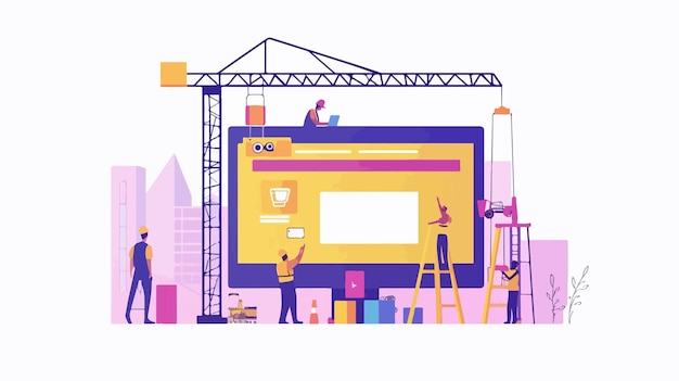 Vector website under construction flat illustration vector for professional use