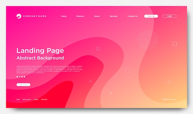 Vector website landing page background, modern abstract style