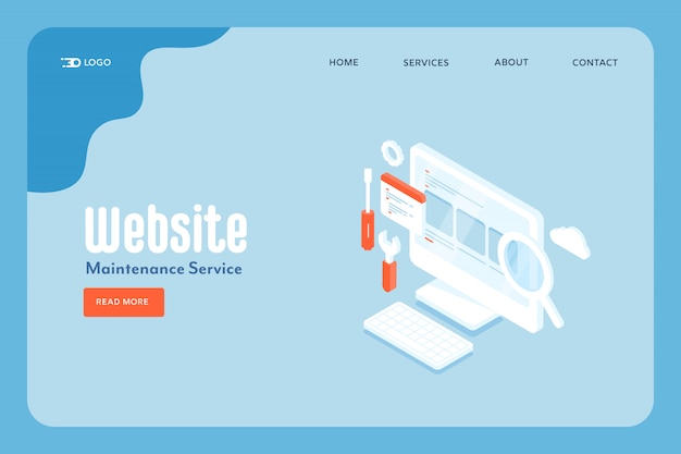 Vector website maintenance service concept