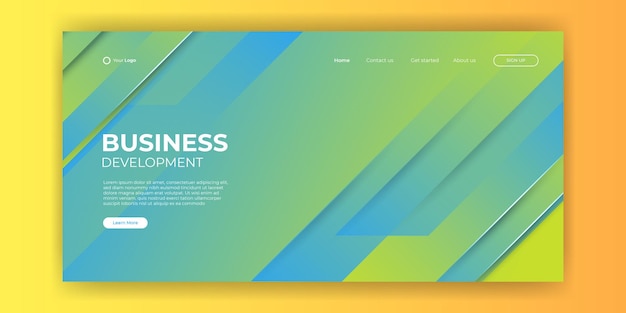 Vector website template design and landing page line dynamic shapes blue background. vector illustration for apps development, mobile, ui template