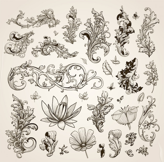 wedding flourish nature decorative pattern