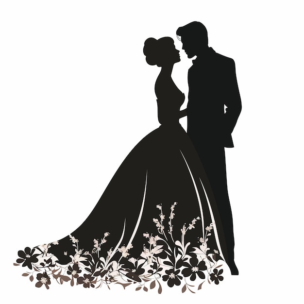 Vector wedding officiant vector silhouette