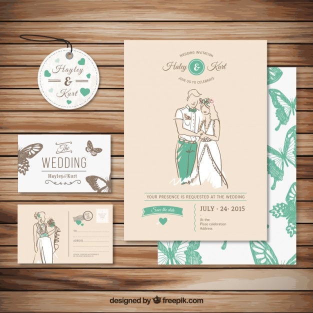 Vector wedding stationery