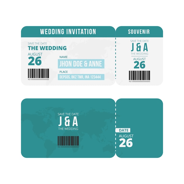 Wedding Ticket Invitation Template