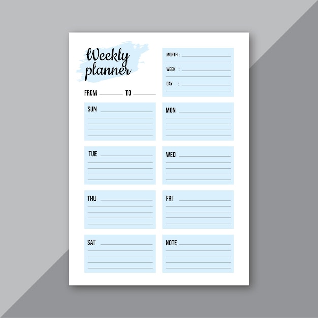Weekly Planner Design Layout