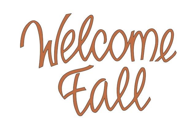 Welcome fall handwritten welcome banner. New season greeting card. Lettering