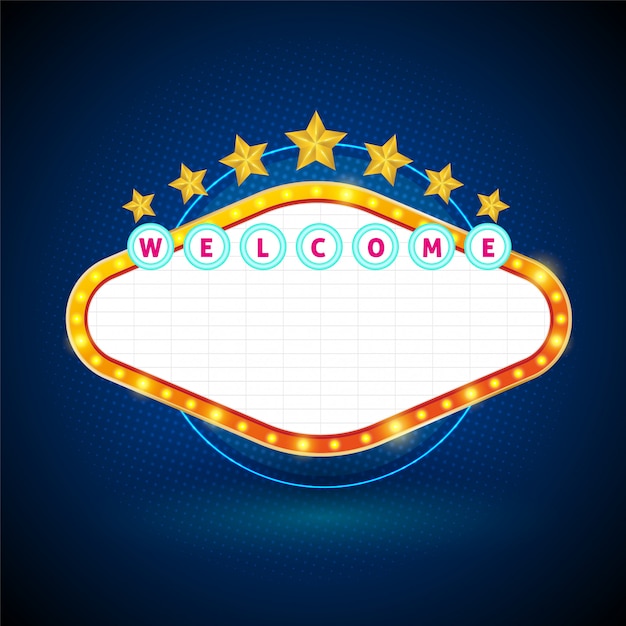 welcome Retro light banner