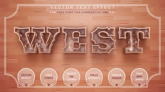 West Editable Text Effect, Font Style