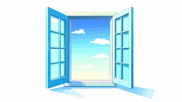 Vector whimsical cartoon vector of open window cart