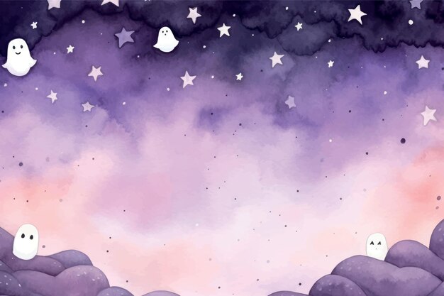 Whimsical ghostly night sky