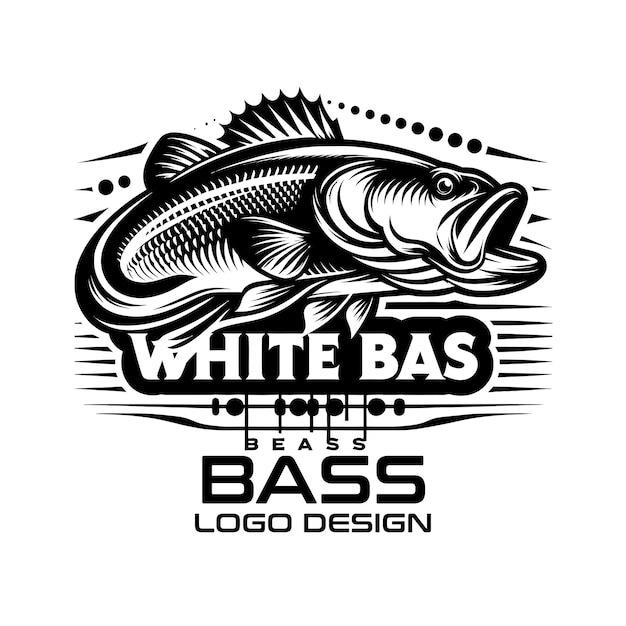 Vector white bass vector logo design