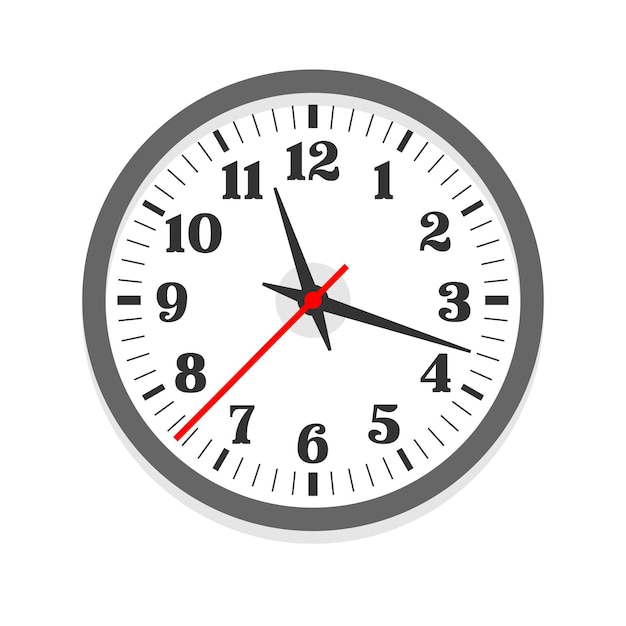 White clock icon isolated