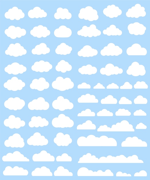 Vector white clouds collection