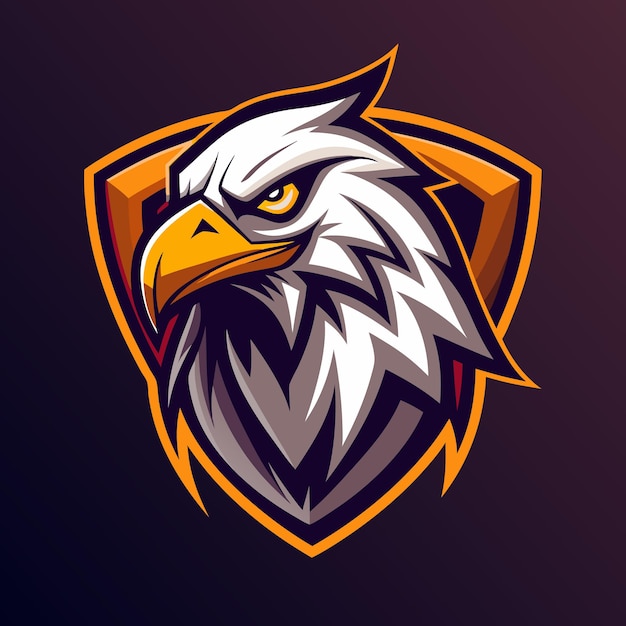 White Eagle Head Mascot Design in het schild