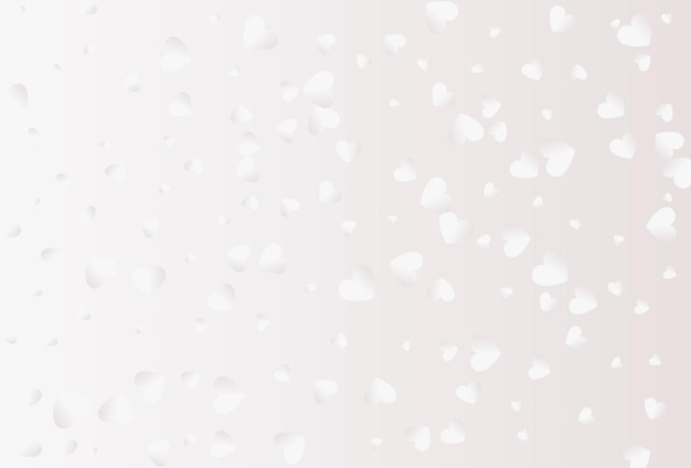 White flying hearts isolated on white background Vector illustration