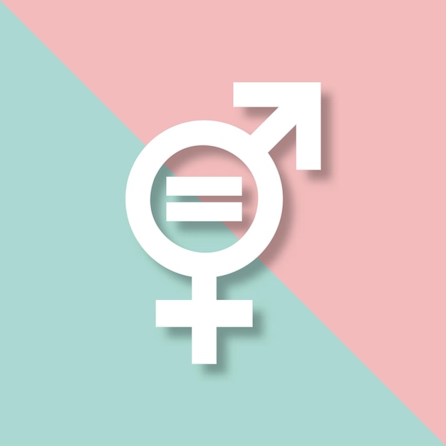 White gender equality rights symbol concept