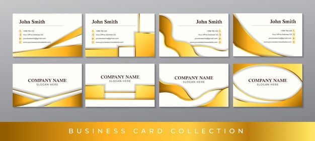 Vector white and gold business card