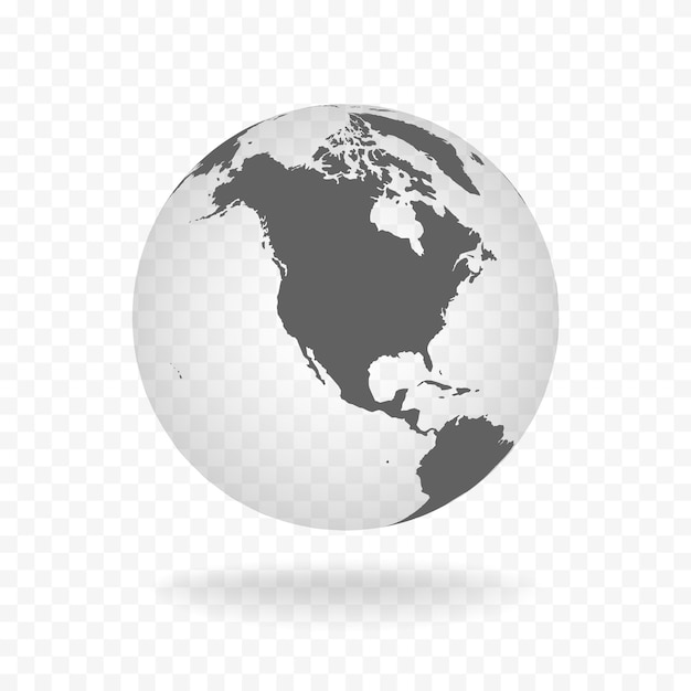 Vector white gray globe glass transparent vector illustration