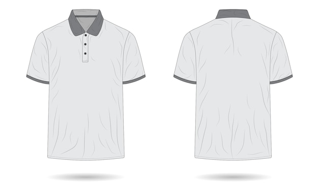 Vector white and grey short sleeve polo shirt mockup