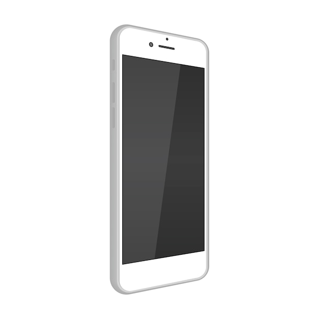 White Phone Mockup Perspective View