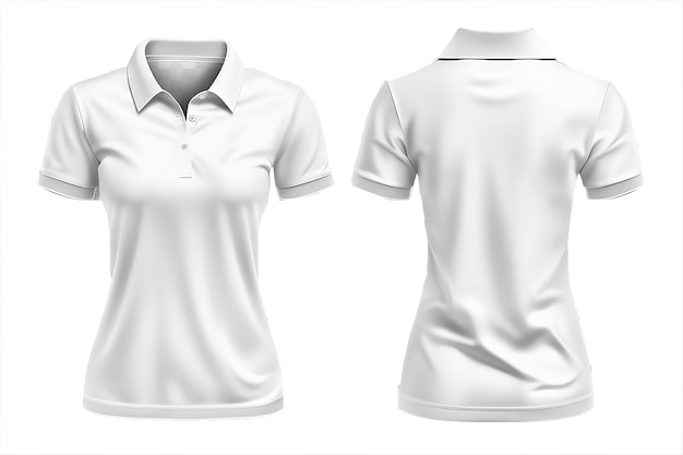 White Polo Shirt Template for Woman