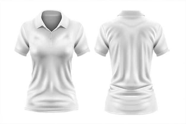 White Polo Shirt Template for Woman