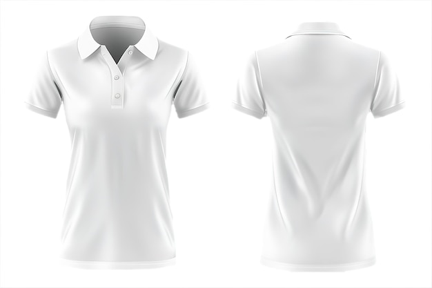 Vector white polo shirt template for woman