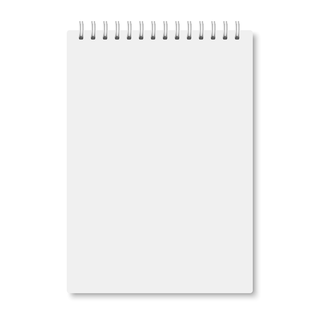 Vector white realistic a5 notebook closed with shadows
