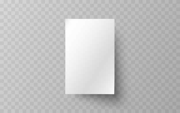 White sheet of paper on a transparent background Vector illustration