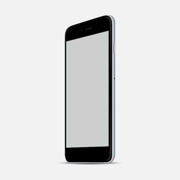 Vector white smartphone realistic vector illustration isolation. modern style mobile phone.