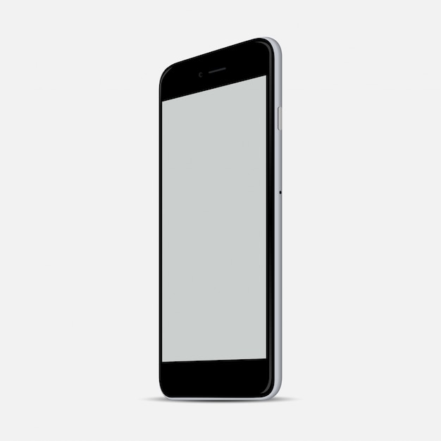 White smartphone realistic vector illustration isolation. Modern style mobile phone.