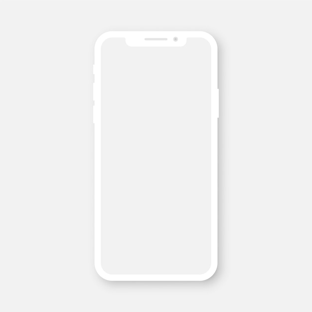 Vector white smartphone with transparent screen on white