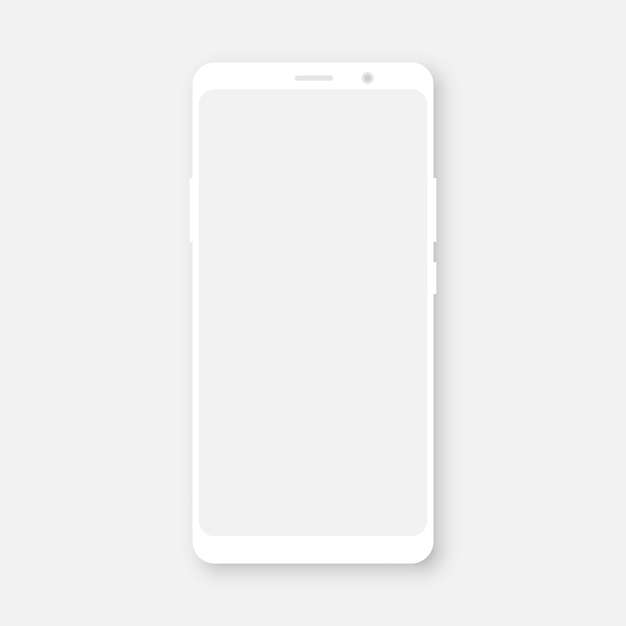 White Soft Smartphone Mock Up with Transparent Screen on White 
