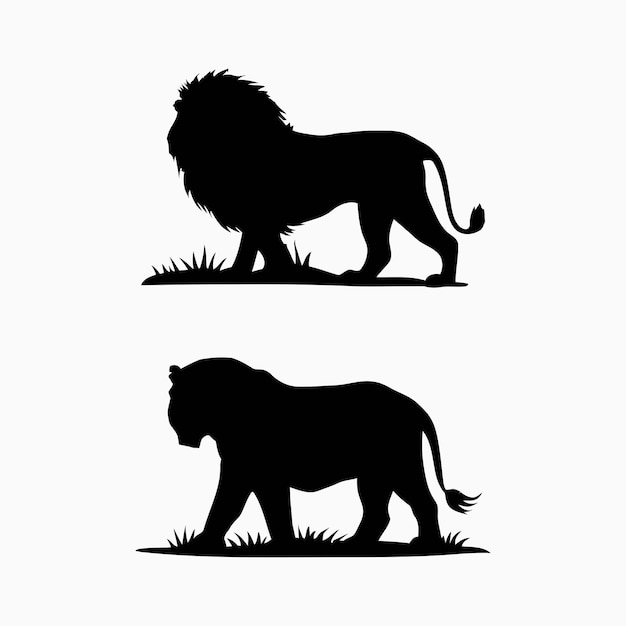 Vector wild animals silhouette set vector template illustration