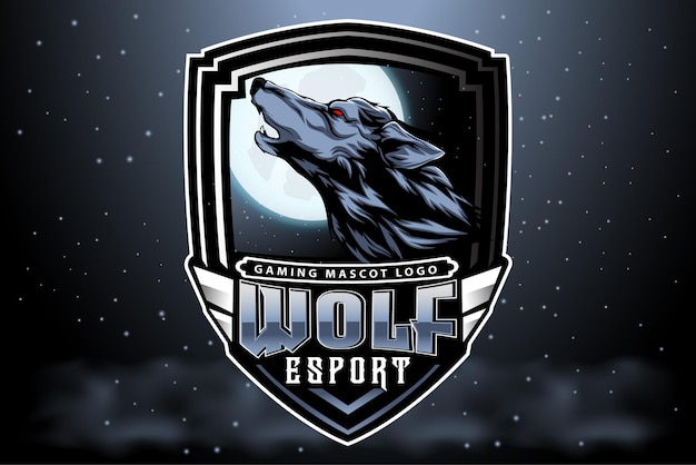 Wild wolf Esport gaming mascot logo design