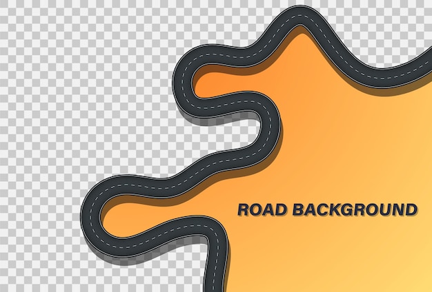 Winding Road on a Background. curved road with markings. Road way location