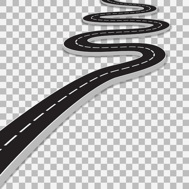 Winding Road With Transparent Shadow Template