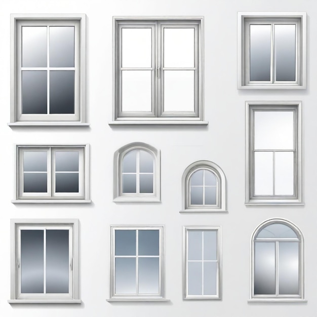 Vector window vector set white background isolated a high qual