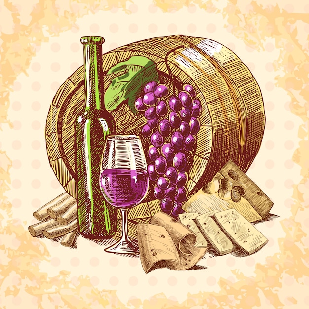 Wine cheese emblem