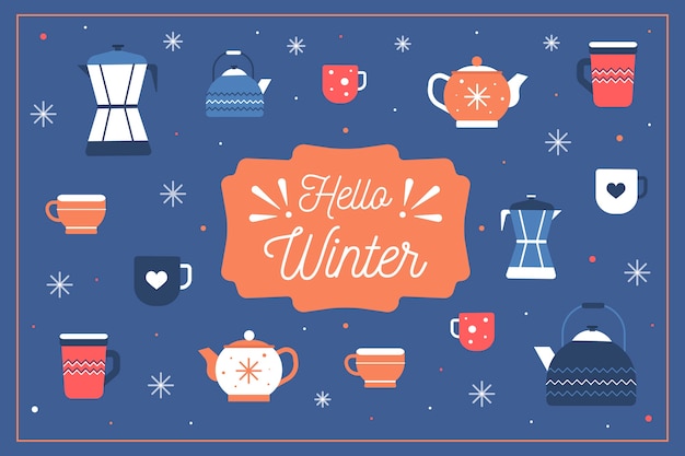 Winter concept in flat design