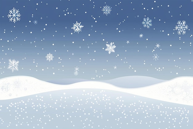 Vector winter scene with clear blue sky