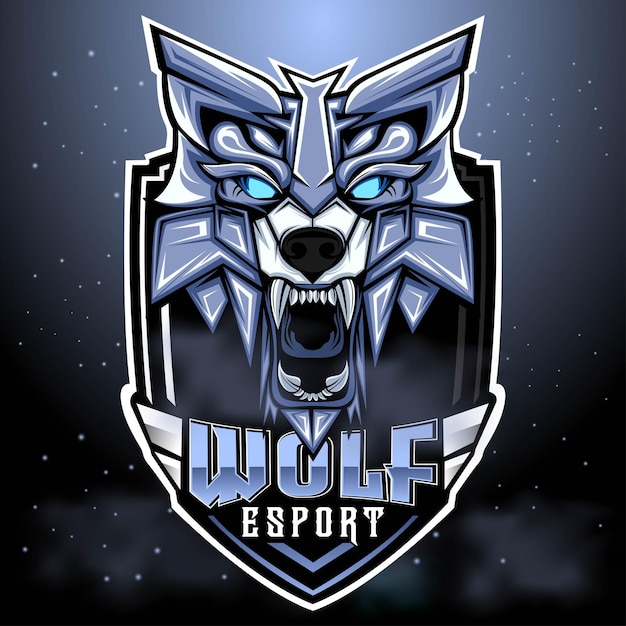 Wolf Esport Gaming Mascot Logo Design Character