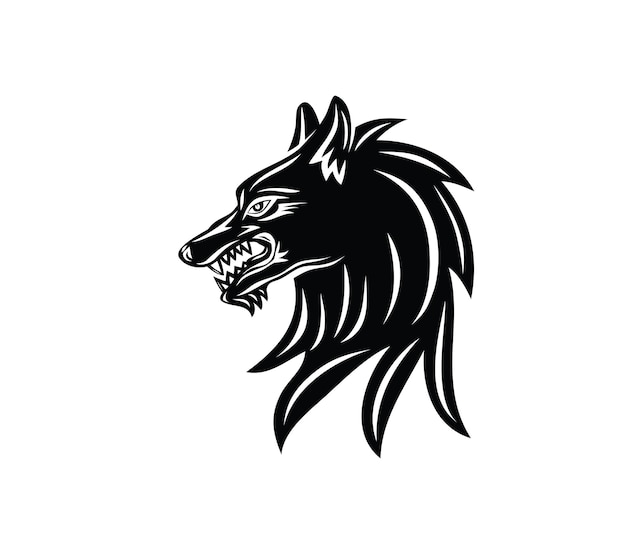 Wolf Head Silhouette art vector design