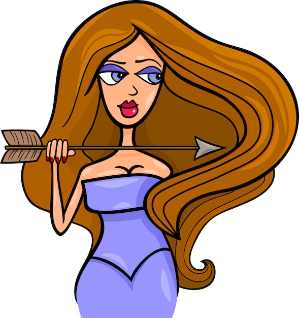 woman cartoon illustration sagittarius sign