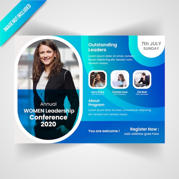 Woman Conferance Horizontal Flyer Template