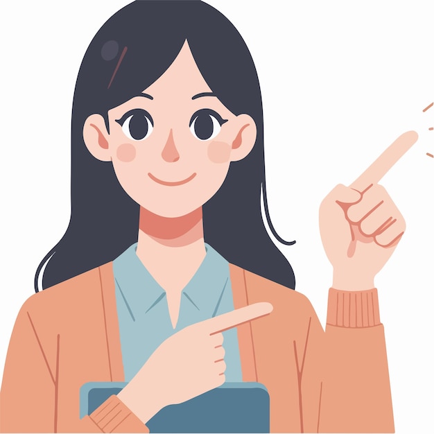 Vector woman expressing thumbs up