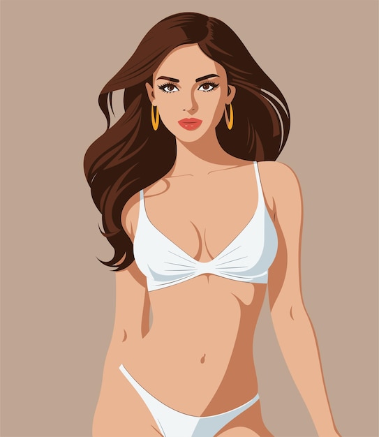 Vector woman model vector illustration